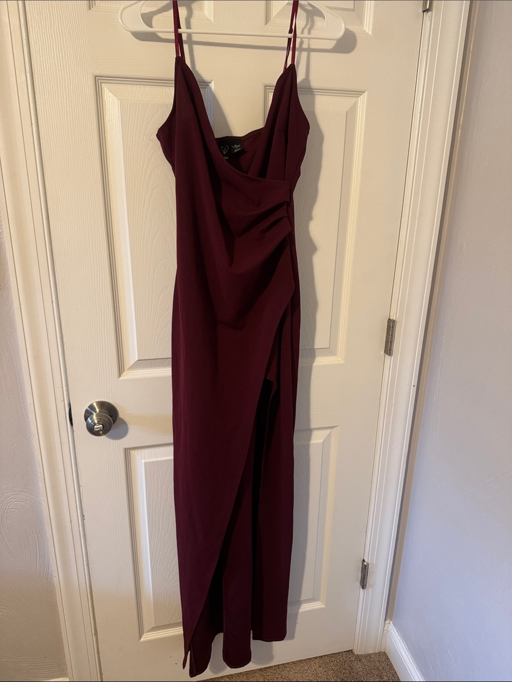 Sleeveless Cowl Neck Burgundy Maxi Dress